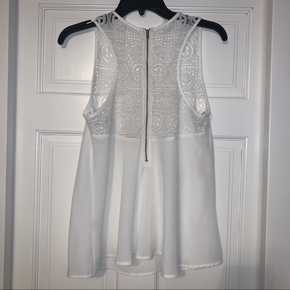 MACY’S Women’s White Lace Tank Top - Picture 2 of 4